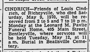 Louis Cindrich obit